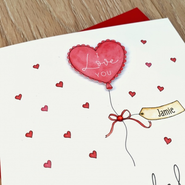 Personalised Valentine's Day Card - Heart Balloon