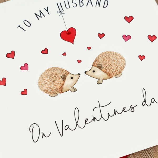 Personalised Valentine's Day Card - Hedgehogs