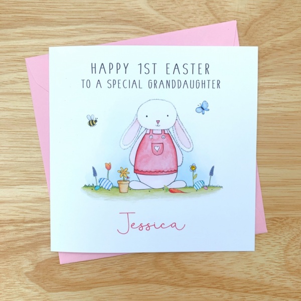 Personalised Girls 1st Easter Card - Daughter, Granddaughter, Niece, Goddaughter, First