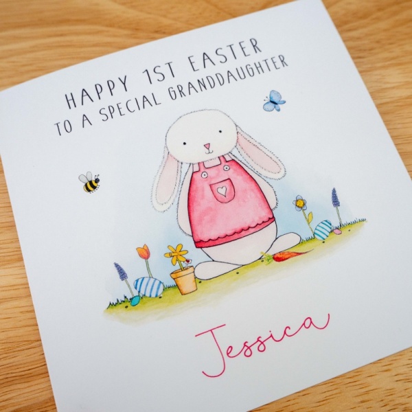 Personalised Girls 1st Easter Card - Daughter, Granddaughter, Niece, Goddaughter, First