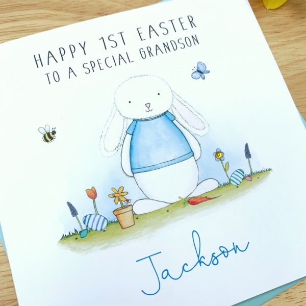 Personalised Boys 1st Easter Card - Son, Godson, Nephew, Grandson, First