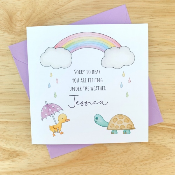 Personalised Get Well Soon Card - Rainbow