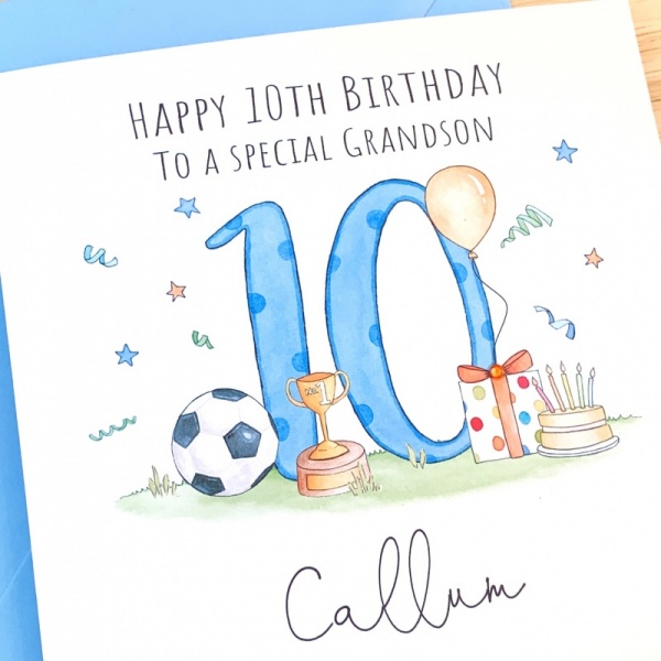 Personalised Boys Birthday Card  Football Birthday Card