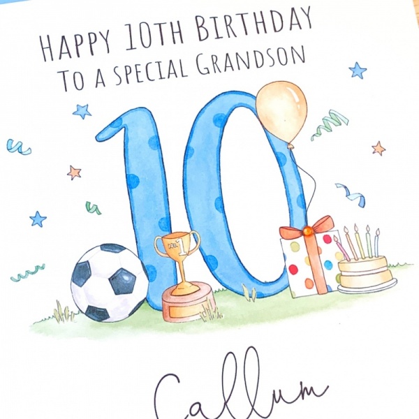 Personalised Boys Birthday Card  Football Birthday Card