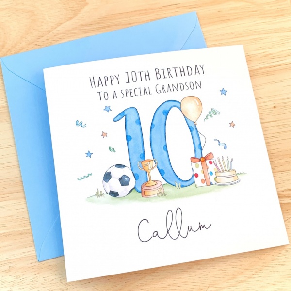 Personalised Boys Birthday Card  Football Birthday Card