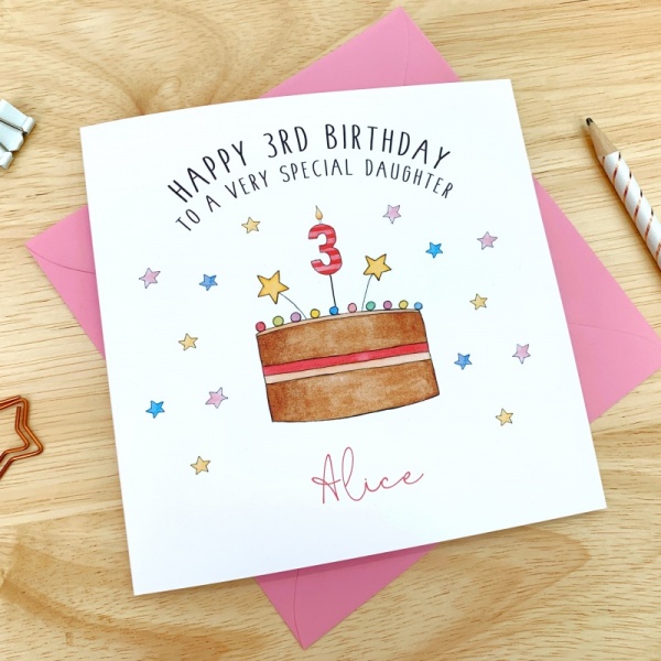 Personalised Girls Birthday Card - Any Age