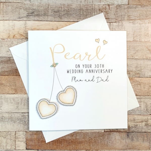 Personalised Pearl Wedding Anniversary Card