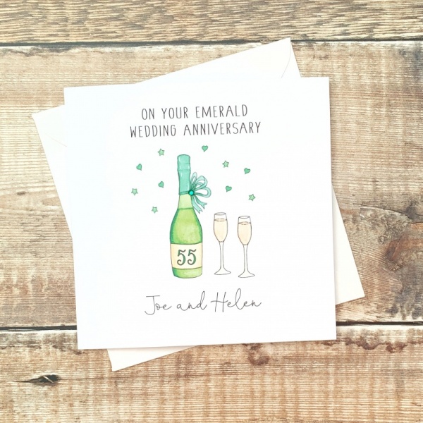 Personalised Emerald Wedding Anniversary Card -  55th Anniversary Cards
