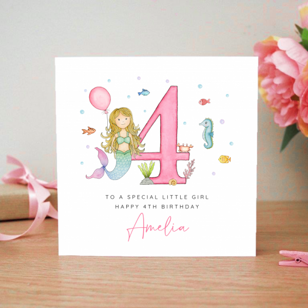 Mermaid Birthday Card