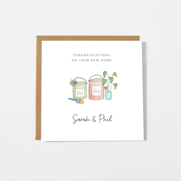Personalised New Home Cards - Paint Pots