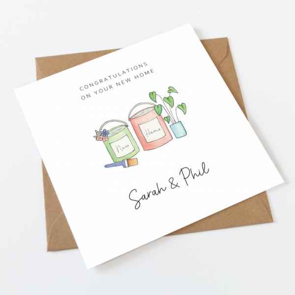 Personalised New Home Cards - Paint Pots