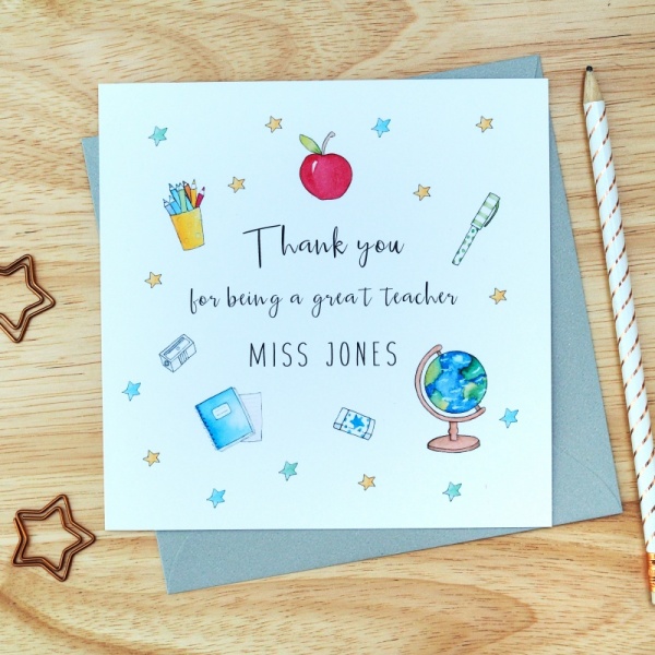 Personalised Teacher Thank You Card - Teacher, Teaching Assistant