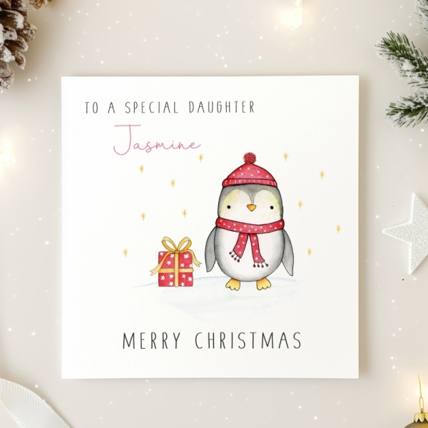 Personalised Christmas Card - Penguin - Just For Cards Greetings Cards