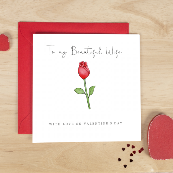Personalised Rose Valentine's Day Card
