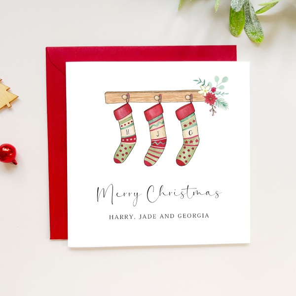 Personalised Christmas Card - Family Stockings - Just For Cards ...