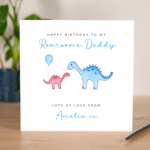 Dinosaur To my Roarsome Daddy Birthday Card
