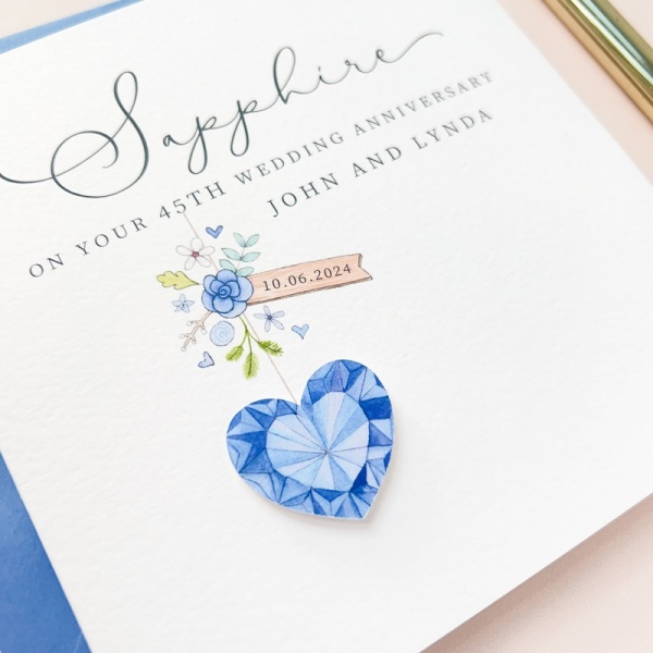 Personalised Sapphire Wedding Anniversary Card 45th or 65th - Just For ...