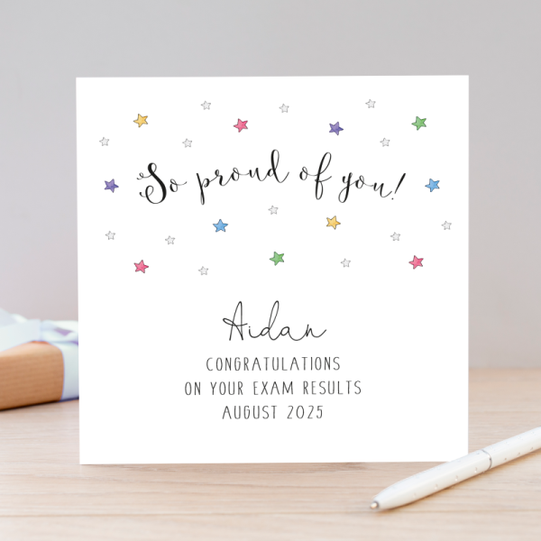 Personalised So Proud Of You Card - Well Done Card - Passed your Exams ...