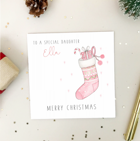 Personalised Girls Christmas Card