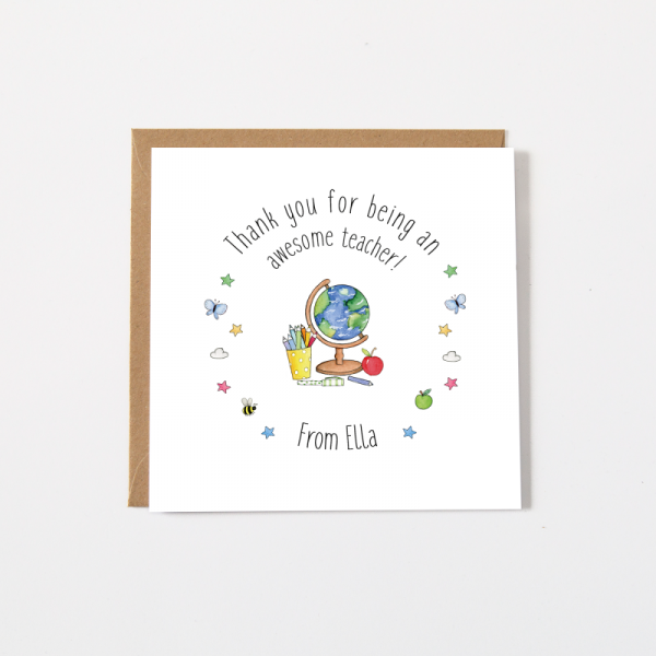 Personalised Teacher Thank You Card - Teaching Assistant - Teacher