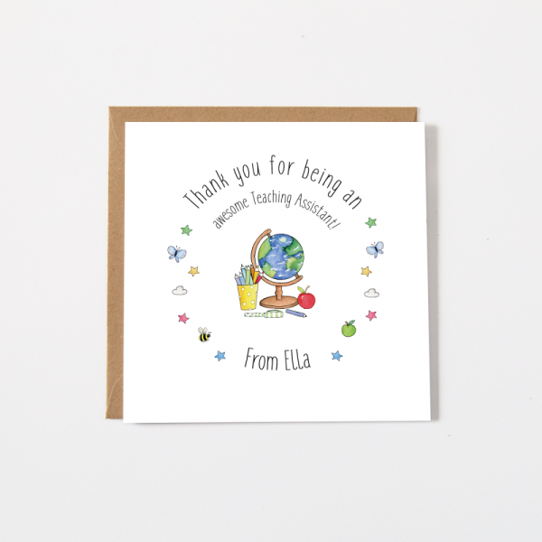 Personalised Teacher Thank You Card - Teaching Assistant - Teacher