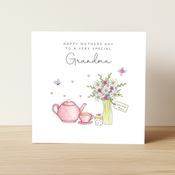 Afternoon Tea Brthday Card - 'happy Brthday' - Card For Her - Etsy