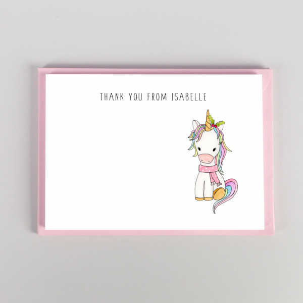 Unicorn Christmas Notecards - Christmas Thank You Cards