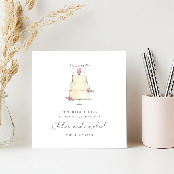 Congratulations on your wedding day card - Wedding Cake