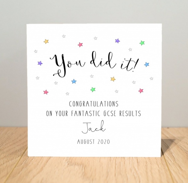 Personalised You Did It! Well Done Card - Passed your Exams Card - A Level, GCSE, Highers