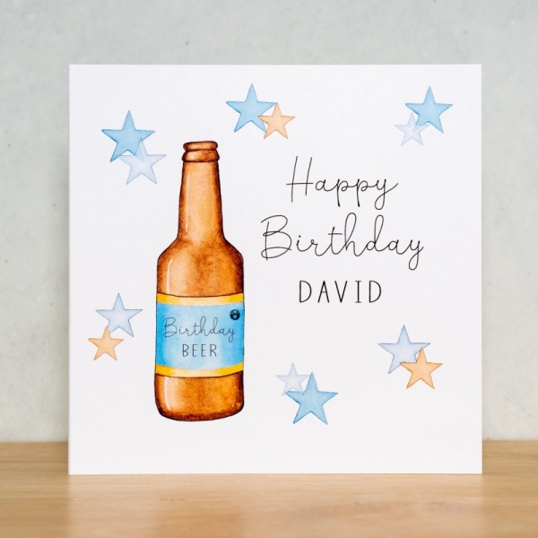 Personalised Birthday Card  - Beer