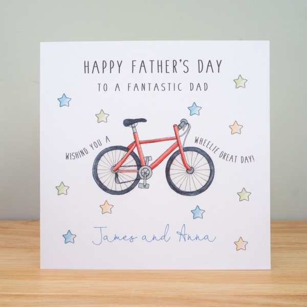 Personalised Father's Day Card - Cycling Bike
