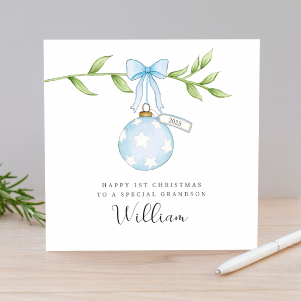 Personalised Boys 1st Christmas Card - First Christmas Card