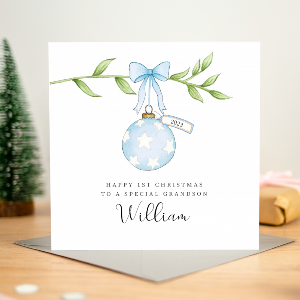 Personalised Boys 1st Christmas Card - First Christmas Card