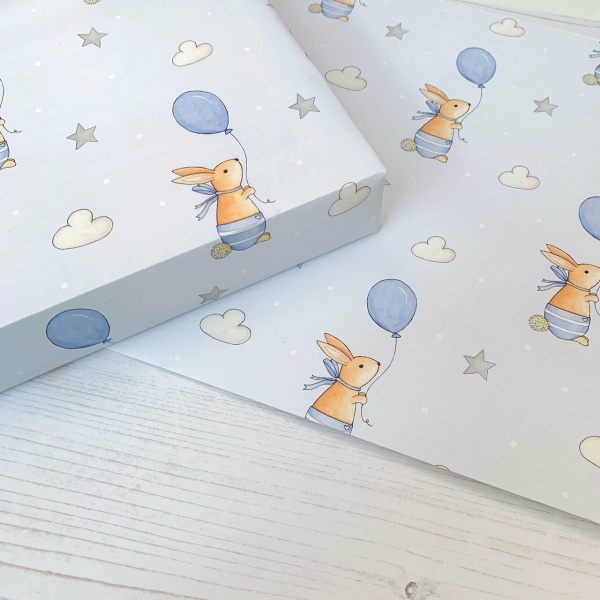 Baby Boy Wrapping paper - Bunny