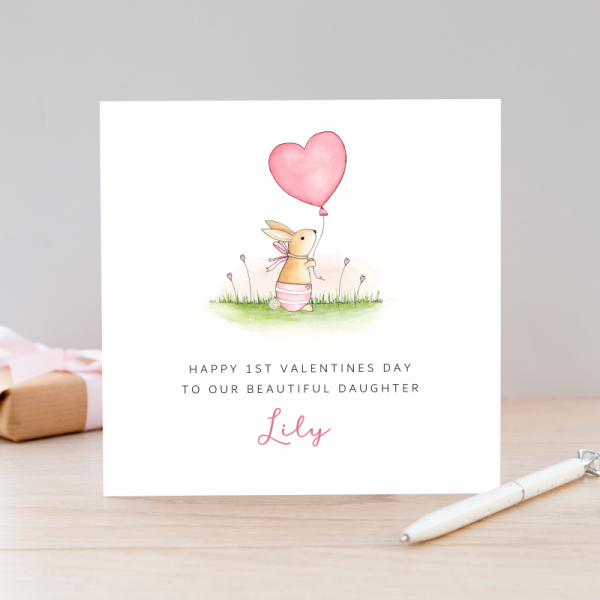 Personalised 1st Valentine's Day Card For A Little Girl