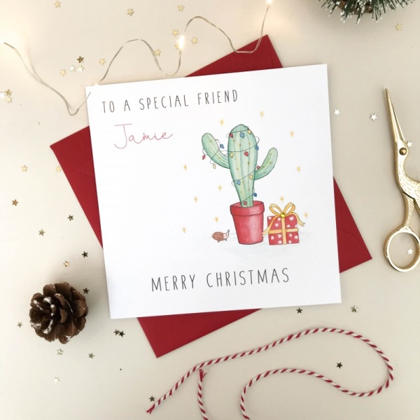 Personalised Christmas Card - Cactus