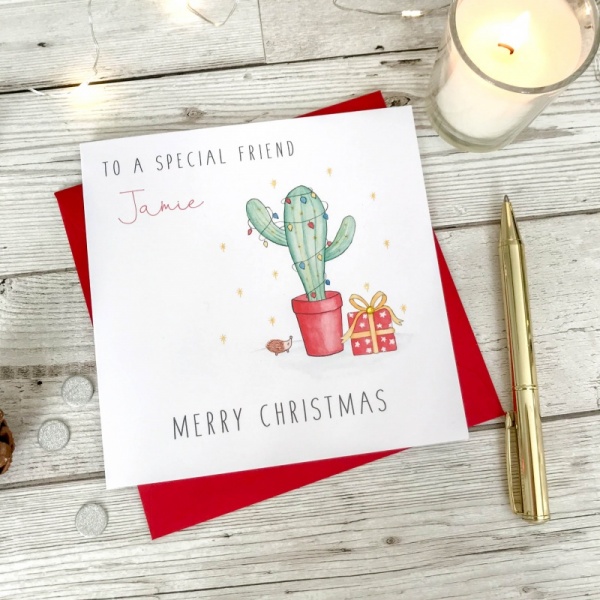 Personalised Christmas Card - Cactus