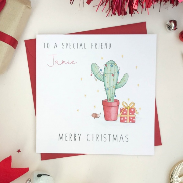 Personalised Christmas Card - Cactus
