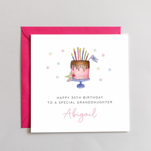 Personalised Birthday Card - Cake with candles