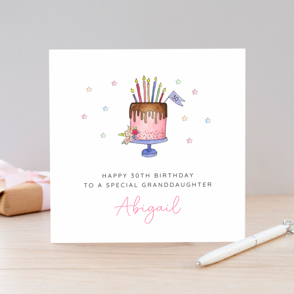 Personalised Birthday Card - Cake with candles