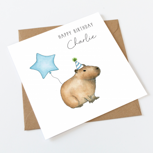 Capybara Birthday Card