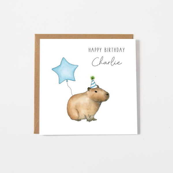 Capybara Birthday Card