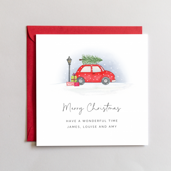 Personalised Christmas card - Driving home for Christmas Card Car
