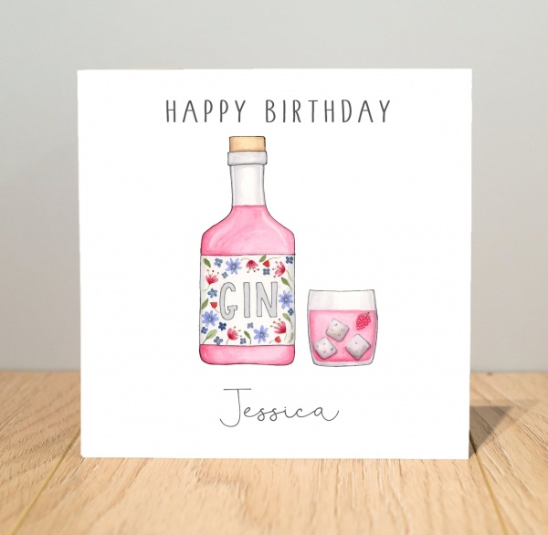 Personalised Gin Birthday Card