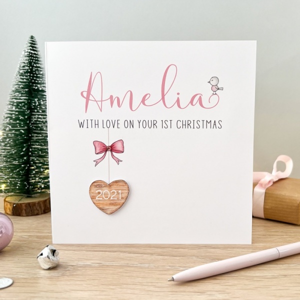 Personalised Handmade First Christmas Card