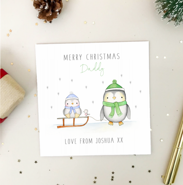 Personalised Christmas Card For Daddy, Dad, Grandad