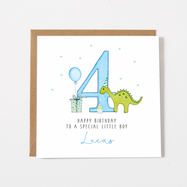 Personalised Dinosaur Boys Birthday Card, 1st, 2nd, 3rd, 4th, 5th