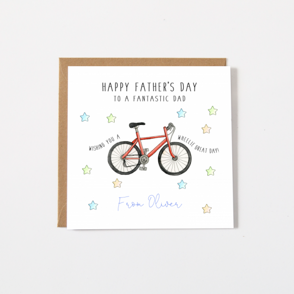 Personalised Father's Day Card - Cycling Bike