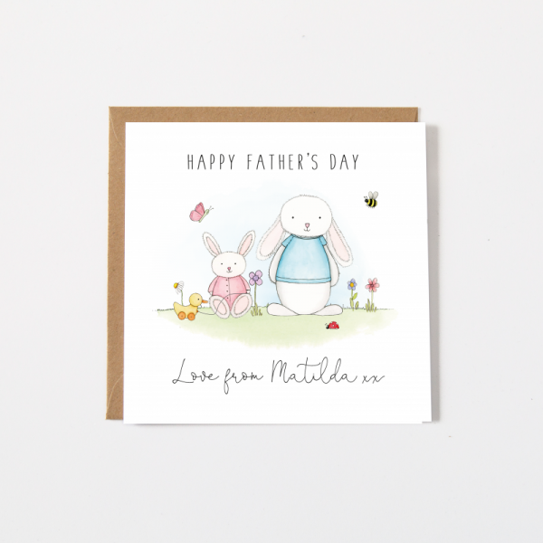 Personalised Father's Day Card - Bunny