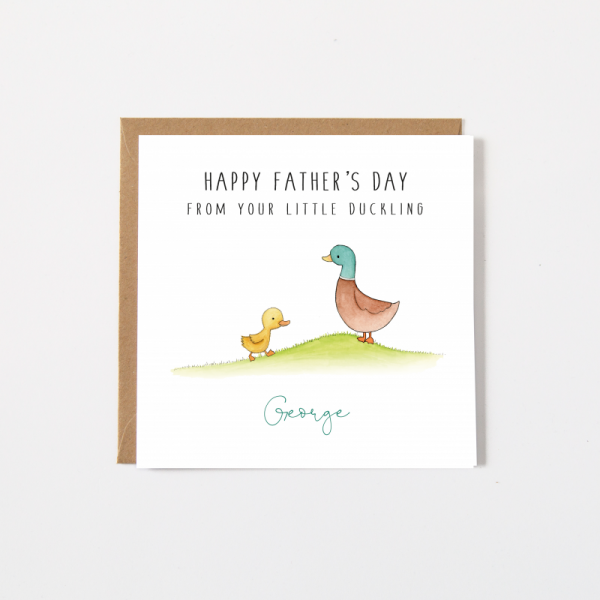 Personalised Father's Day Card - Duck and Ducklings